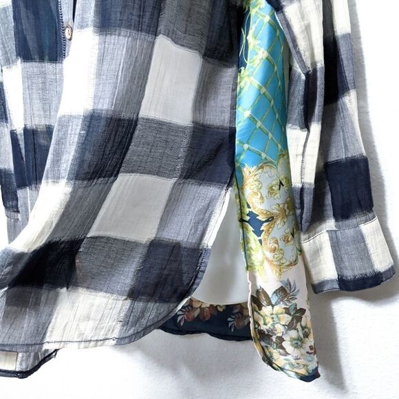ARATTA SILENT JOURNEY Plaid Floral Button Shirt S - Picture 4 of 10